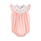 Lil Cactus Light Pink Easter Smocked Flutter Romper