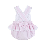 Lil Cactus Pink Seersucker Easter Bunny Ruffle Romper