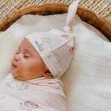 Copper Pearl Enchanted Friends Top Knot Hat 0-4m