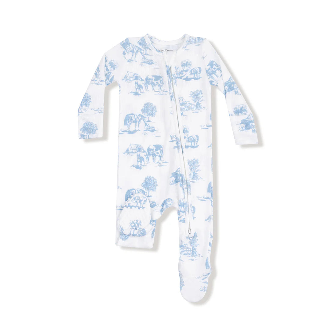 Angel Dear Farm Toile 2 Way Zipper Footie