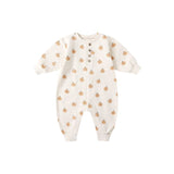 Quincy Mae Relaxed Fleece Jumpsuit Smiley Pumpkins