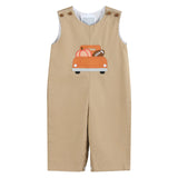 Lil Cactus Brown Pumpkin Football Truck Overalls