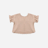 Rylee + Cru Francie Blouse Fawn Gingham