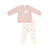 Angel Dear Daisy Pop French Terry Oversize Applique Sweatshirt Set