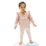 Angel Dear Daisy Pop French Terry  Ruffle Sweatshirt and Legging Set