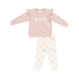 Angel Dear Daisy Pop French Terry  Ruffle Sweatshirt and Legging Set