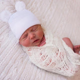 ilybean Fuzzy Bear Hat White