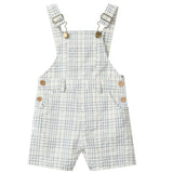 Me & Henry Galleon Woven Overalls Chambray/Cream Plaid