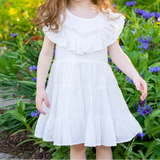 Mabel & Honey Gingham Dreams Toddler Dress White