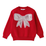 Lil Cactus Red Sweater with Glitter Bow