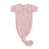 Sweet Bamboo Knotted Receiving Gown Pink Stripe