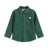 Lil Cactus Green Corduroy Santa Dress Shirt