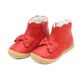 L'Amour F608 Harper Scalloped Bow Boot Red