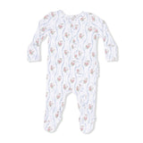 Angel Dear Heirloom Rose Stripe 2 Way Ruffle Back Zipper Footie