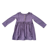 Babysprouts Long Sleeve Henley Dress Plum