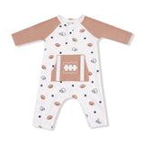 Angel Dear Footballs & Stars Raglan Henley Romper