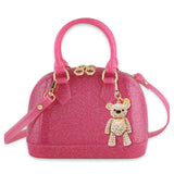 Carrying Kind Cate Hot Pink Sparkle Crystal Teddy
