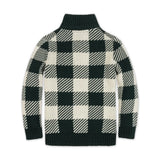 Hope & Henry Organic Half Zip Intarsia Sweater Deep Green