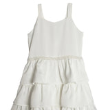 Isobella and Chloe Crystal Sleeveless Dress White