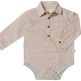 Me & Henry Jasper Onesie Beige Micro Stripe