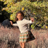 Vignette Jaycee Skort Loden & Pumpkin Plaid Flannel