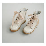 L'Amour Josephine Scalloped Boot Patent Cream