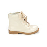 L'Amour Josephine Scalloped Boot Patent Cream