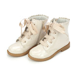 L'Amour Josephine Scalloped Boot Patent Cream
