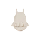 Quincy Mae Knit Ruffle Romper Natural