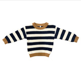 Babysprouts Knit Sweater Charcoal Bronze Stripe