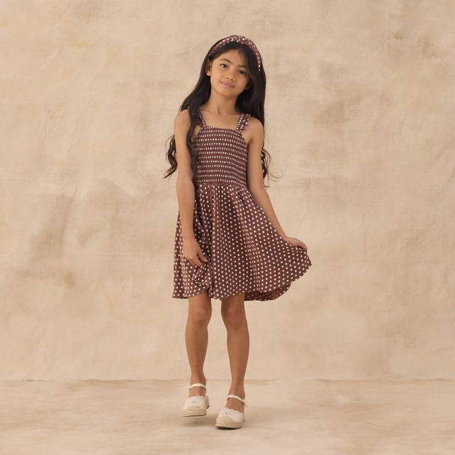 Lainey Dress Chocolate Polka Dot 4-5Y