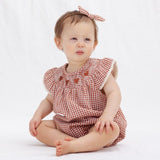 Quincy Mae Lenore Romper Red Gingham