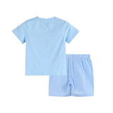 Lil Cactus Light Blue Big Brother Smocked Shirt and Shorts Set