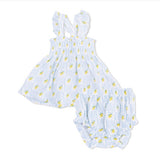Angel Dear Lovely Lemons Smocked Top and Bloomer Set