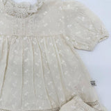 Early Sunday Mae Baby Dress & Bloomer Set Hazelnut Cream
