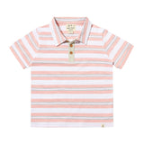 Me & Henry Polo Top Pink/Grey Stripe