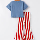 Rylee Faith Designs 'Merica Top and Striped Bell Pant Set