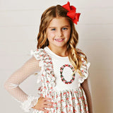 Swoon 2644 Garland Bows Mesh Sleeve Top