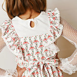 Swoon 2644 Garland Bows Mesh Sleeve Top