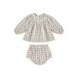 Quincy Mae Mia Top and Bloomer Set Blue Plaid