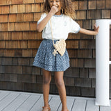 Rylee + Cru Tiered Mini Skirt Ditsy