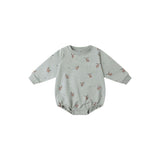 Quincy Mae Crewneck Bubble Romper Moose