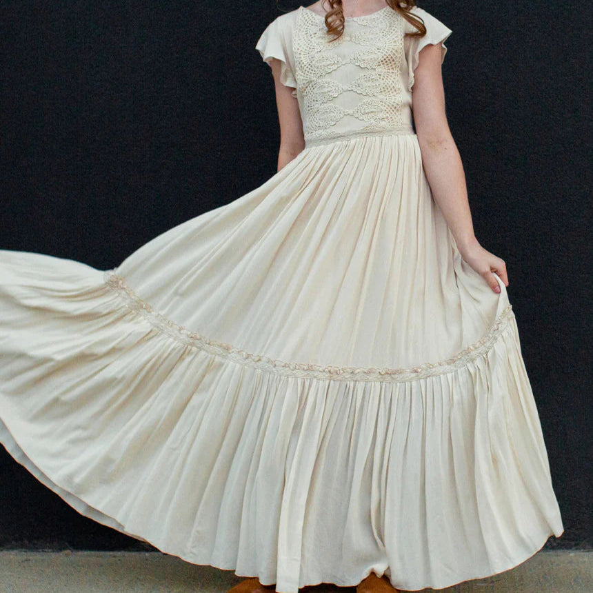 Joyfolie Girls Viola Maxi Dress in Cream, Size 14 Joyfolie Girls Viola Maxi Dress in Cream, Size 14