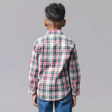 Hope & Henry Organic Stretch Poplin Shirt Multi Holiday Tartan