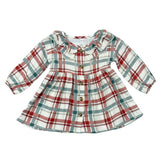 Babysprouts Girls Ruffled Collar Dress Tartan Plaid