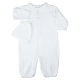 Feltman Brothers 6006 Boys Collar Knit Longall with Hat White