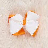 Marie Nicole Collegiate Team 5 Inch Bow Orange/White