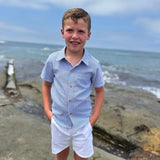 Me & Henry Newport Woven Shirt Pale Blue Seersucker