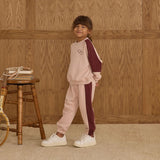 Rylee + Cru Paneled Sweatshirt and Sweatpant Set Blush