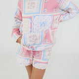 Paper Flower Tween Floral Tile Print Shorts